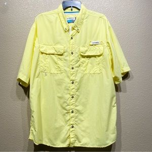 Magellan Outdoors Men’s Laguna Madre Short Sleeve Fishing Yellow Shirt XL-T